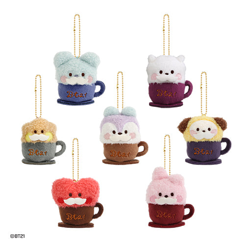 BT21 - MININI PLUSH KEYRING LATTE - COKODIVE