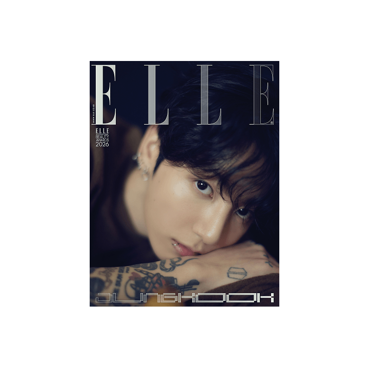 BTS JUNG KOOK - ELLE MAGAZINE 2026 JANUARY ISSUE COVER B W - COKODIVE