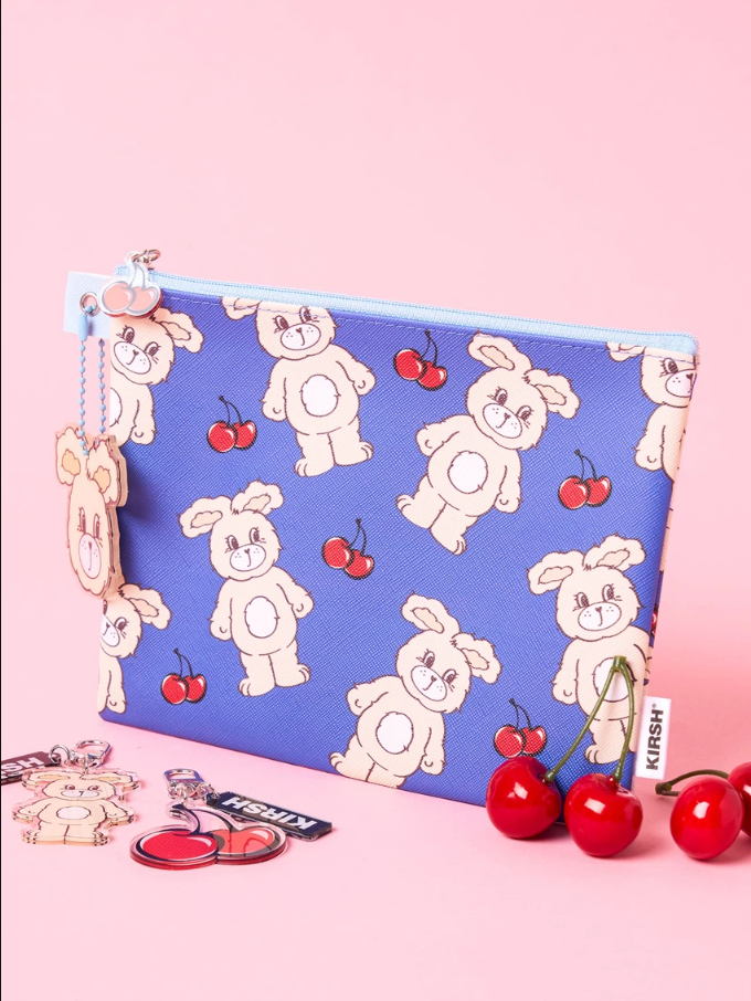 KIRSH FLAT KEYRING POUCH (WITTY BUNNY BLUE) - COKODIVE