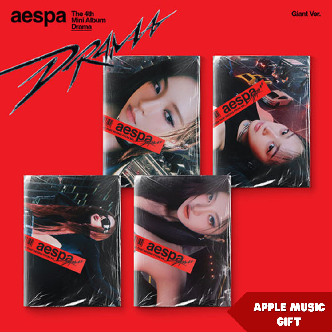 AESPA - DRAMA 4TH MINI ALBUM GIANT VER. APPLE MUSIC GIFT VER. - COKODIVE