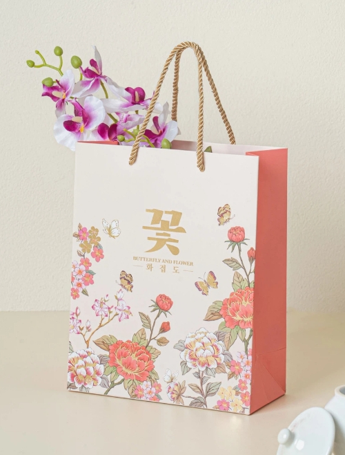 HANGEUL BUTTERFLY AND FLOWER SHOPPING BAG (S) - COKODIVE