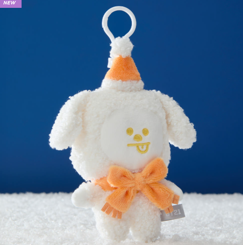 BT21 - SNOWMAN PLUSH KEYRING - COKODIVE