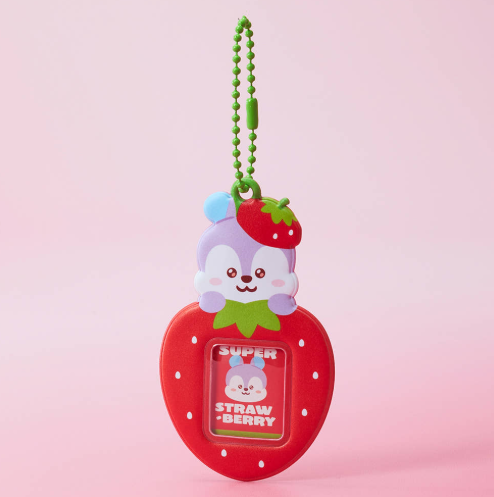 BT21 - STRAWBERRY PARTY MINI PHOTO HOLDER KEYRING - COKODIVE