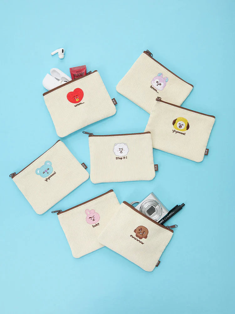 BT21 - TODAY'S FACE FLAT SQUARE POUCH - COKODIVE