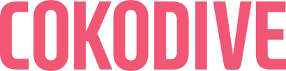 COKODIVE wordmark in pink uppercase lettering.
