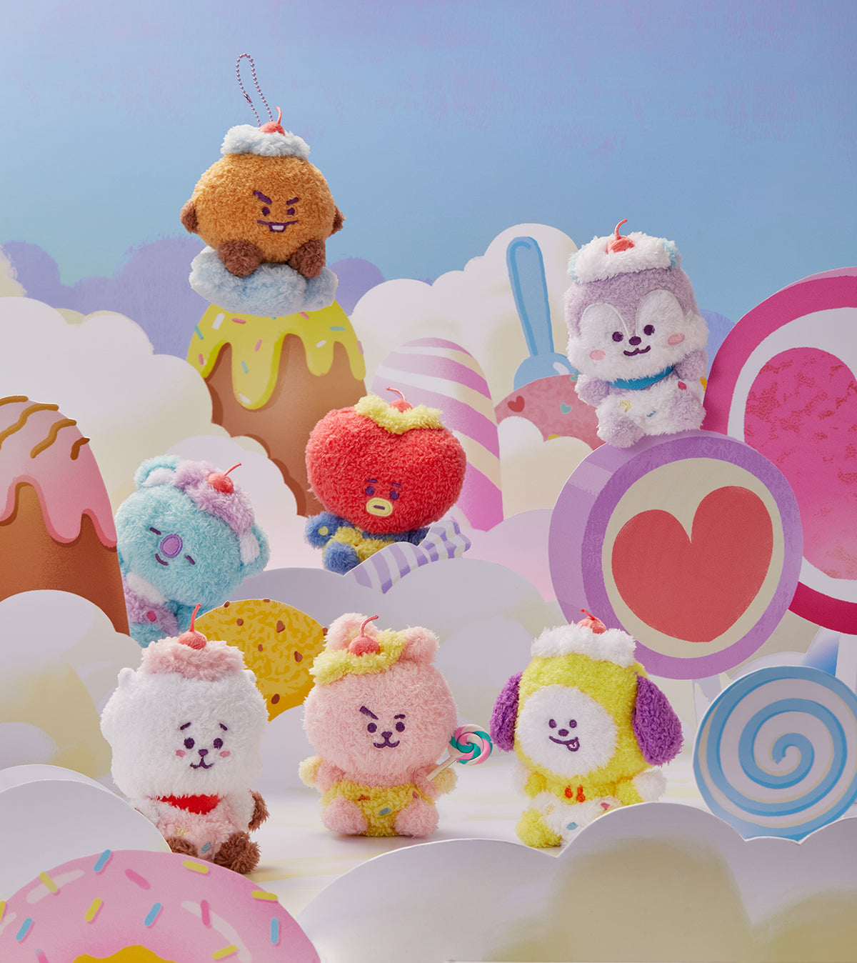 BT21 ON THE CLOUD DOLL KEYRING - COKODIVE