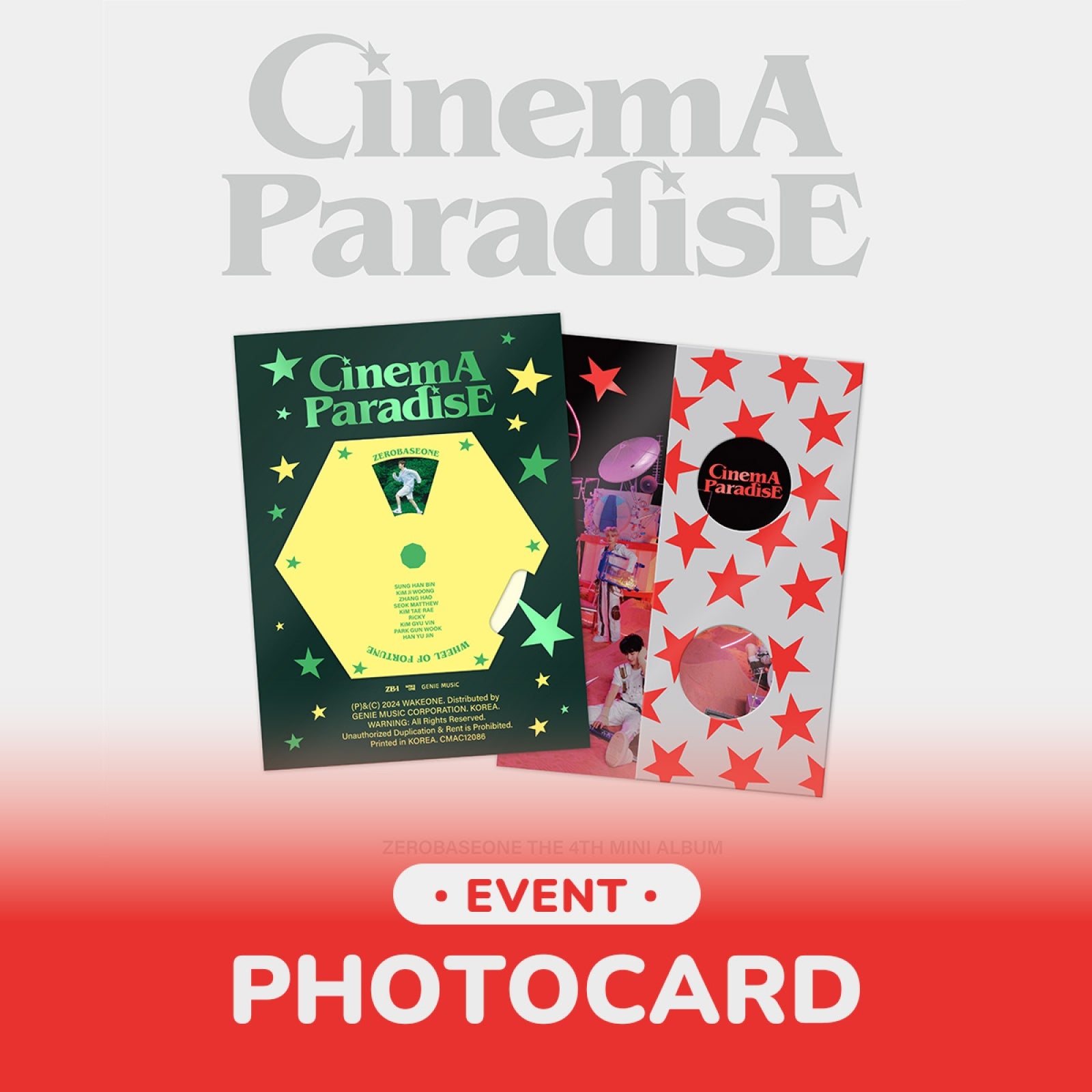 ZEROBASEONE - CINEMA PARADISE THE 4TH MINI ALBUM WITHMUU GIFT PHOTOBOOK RANDOM