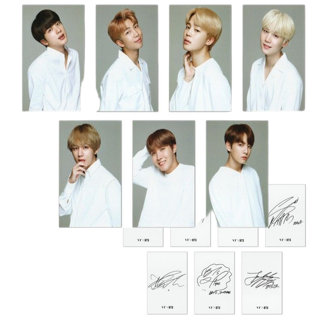 BTS - BTS X VT PHOTOCARD SET WITH PRINTED SIGNATURE (7EA) WHITE VER - COKODIVE