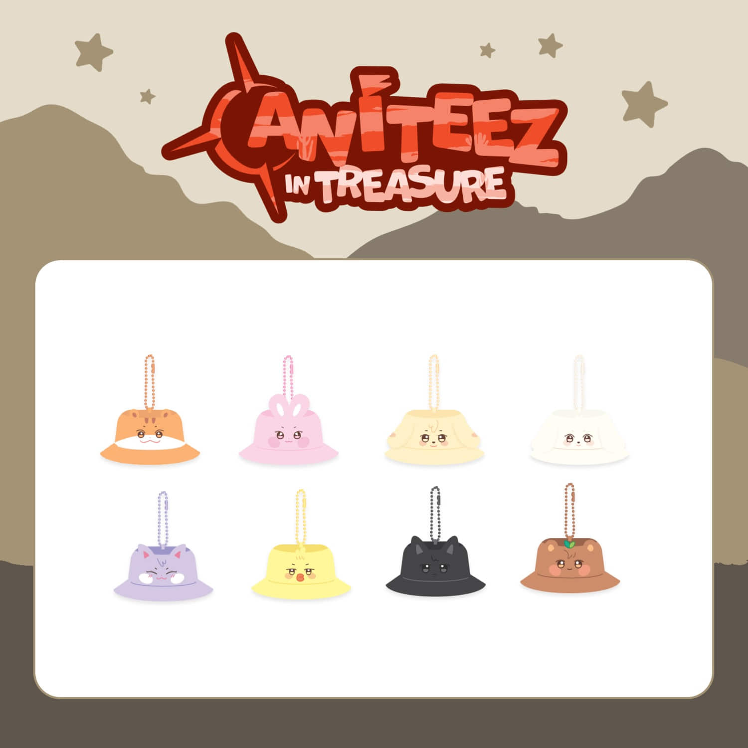 ATEEZ - ANITEEZ IN TREASURE OFFICIAL MD BUCKET HAT KEYRING