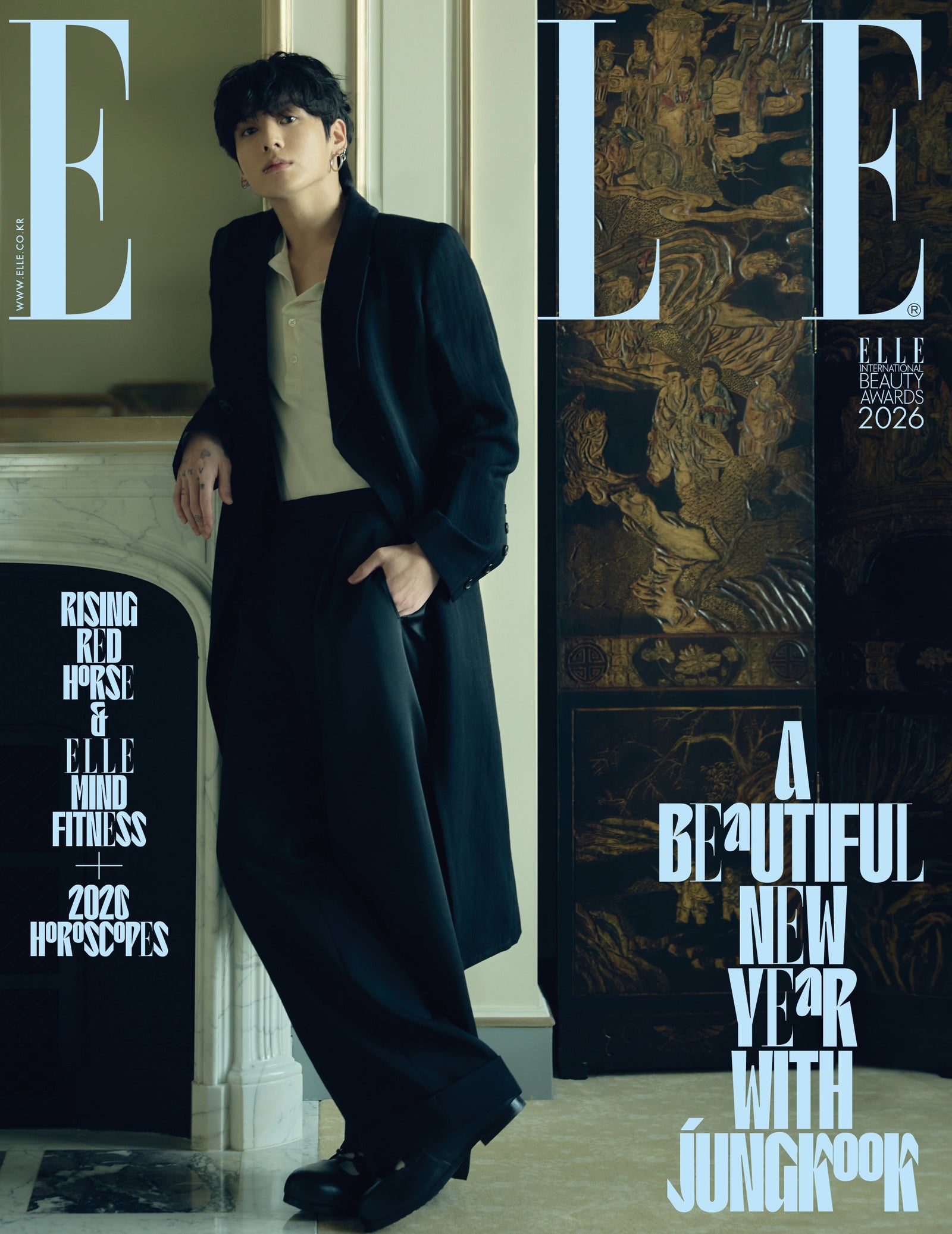 BTS JUNG KOOK - ELLE MAGAZINE 2026 JANUARY ISSUE COVER G - COKODIVE