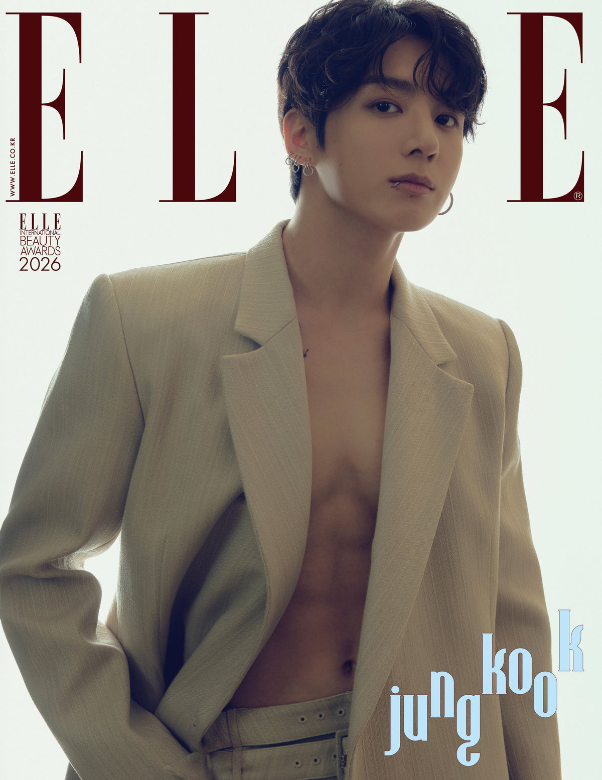 BTS JUNG KOOK - ELLE MAGAZINE 2026 JANUARY ISSUE COVER H - COKODIVE