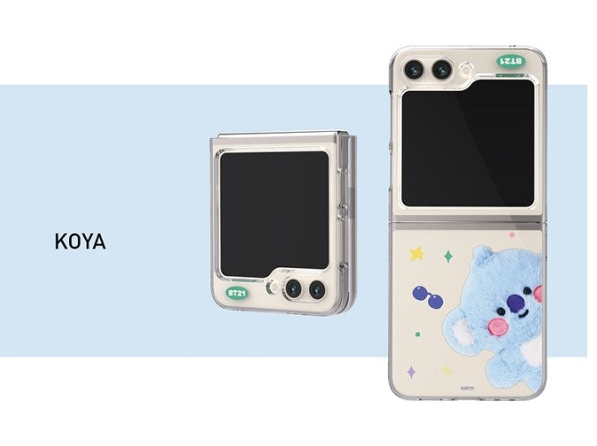 BT21 FLUFFY GALAXY Z FLIP5 CLEAR SLIM CASE - COKODIVE