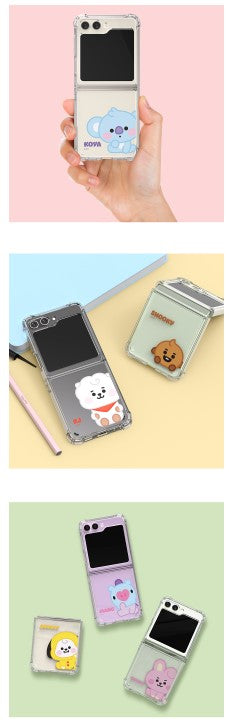 BT21 BABY GALAXY Z FLIP5 CLEAR AIR CUSHION REINFORCED CASE - COKODIVE