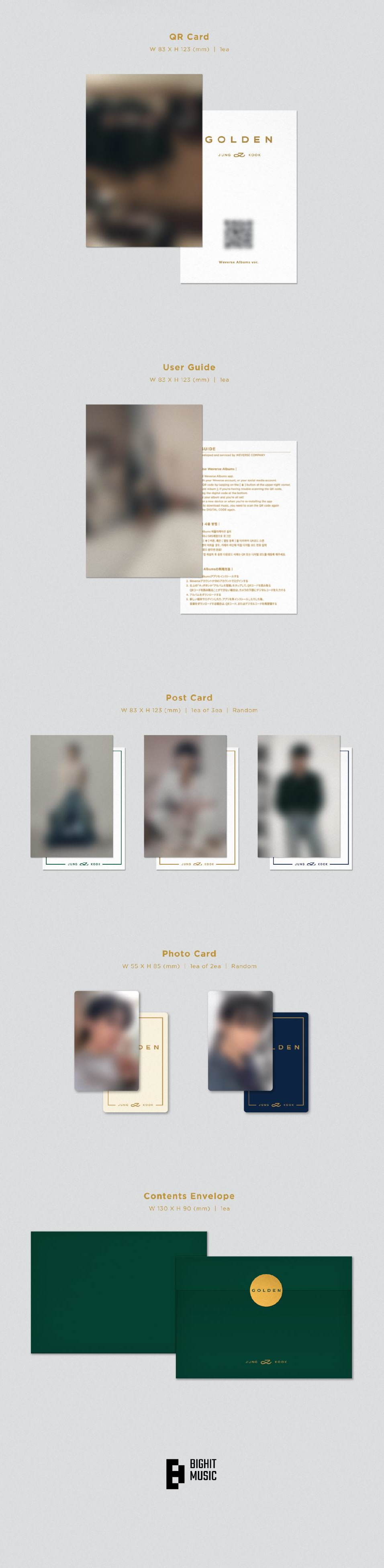 BTS JUNGKOOK - GOLDEN 1ST SOLO ALBUM WEVERSE ALBUMS VER. NO P.O.B VER. - COKODIVE