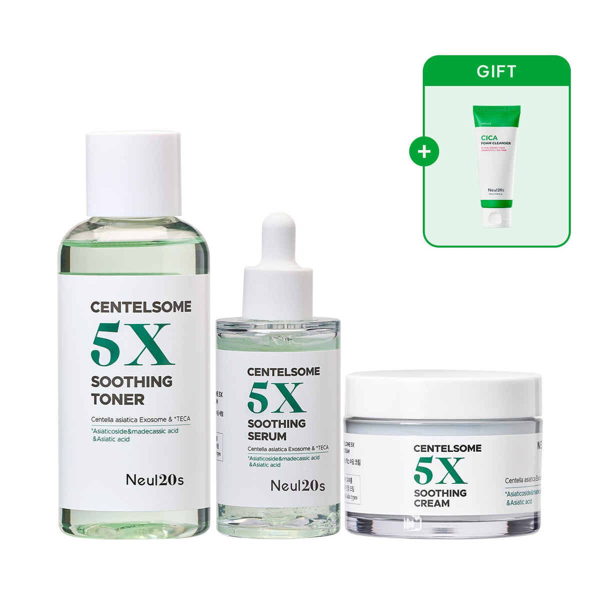 Neul20s CENTELSOME 5X BUNDLE SET+(+1 FREE SPICULE CICA FOAM CLEANSER 100ml) - COKODIVE