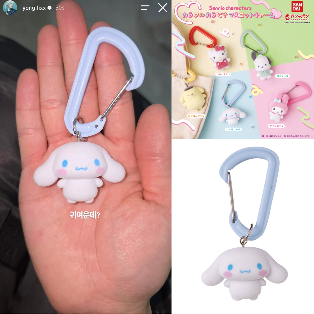 [SKZ FELIX PICK] SANRIO CHARACTERS CARABINER MASCOT CHARM CINNAMOROLL - COKODIVE