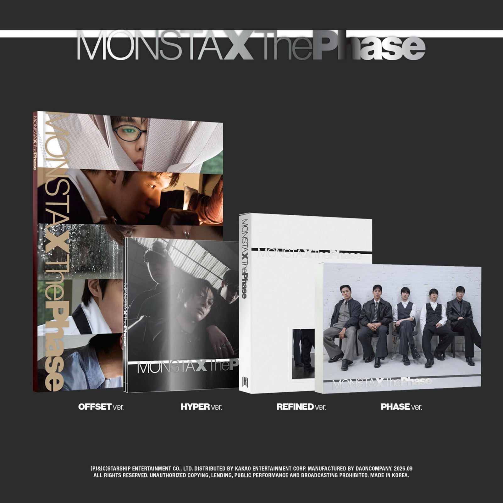 MONSTA X - THE PHASE EP ALBUM STANDARD SET