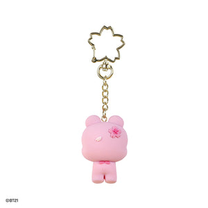 BT21 - CHERRY BLOSSOM LEATHER PATCH FIGURE KEYRING MANG - COKODIVE