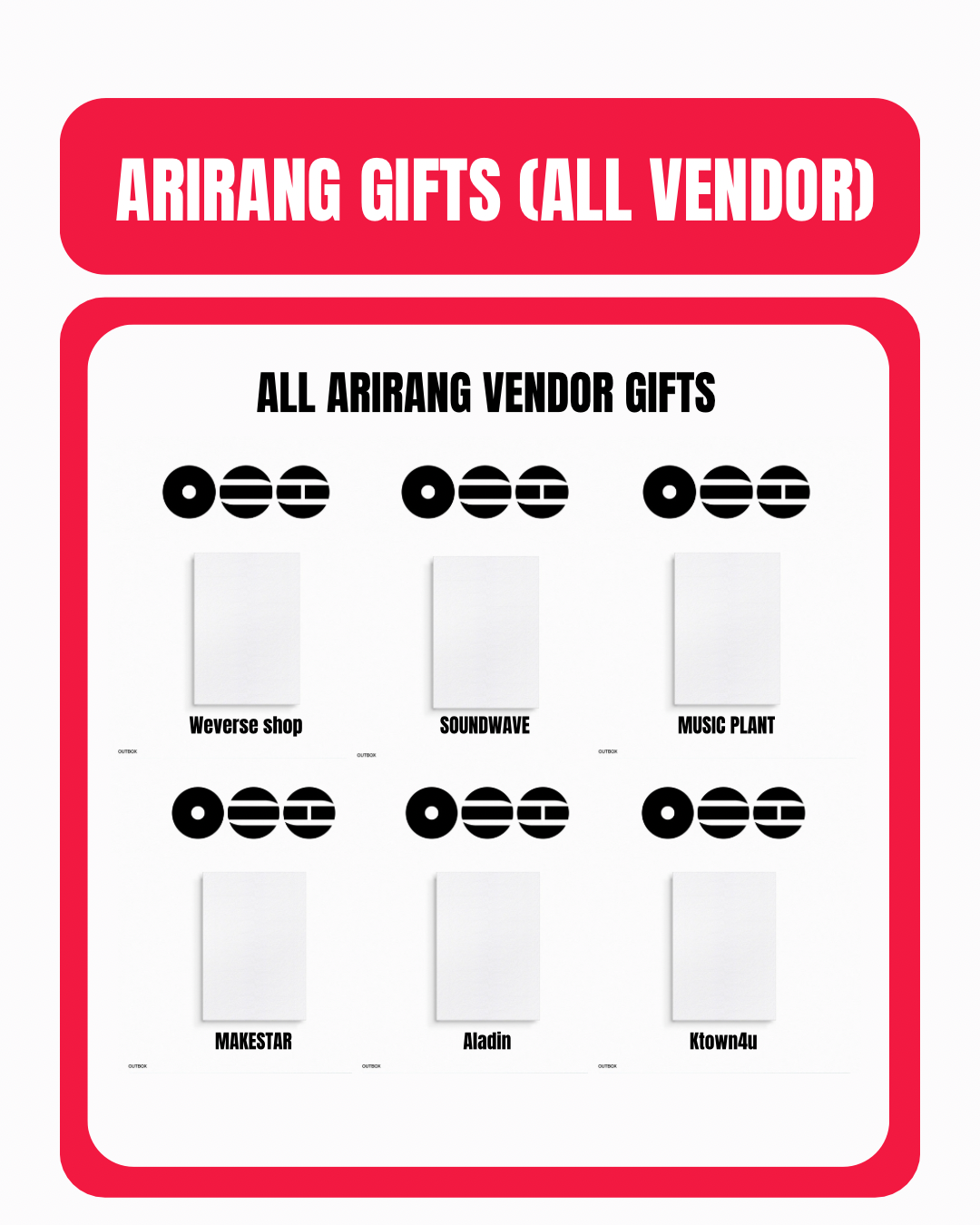 BTS - ARIRANG 5TH ALBUM ALL VENDORS GIFT BUNDLE (18 ALBUMS)