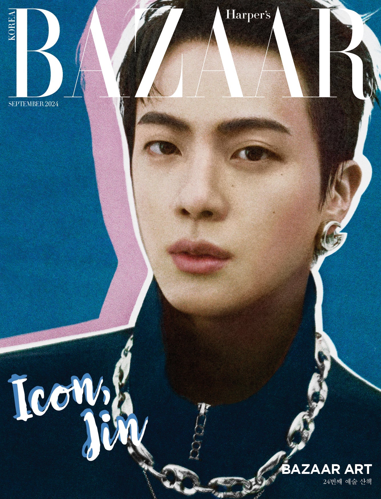 BTS JIN - BAZAAR MAGAZINE 2024 SEPTEMBER ISSUE B COVER - COKODIVE