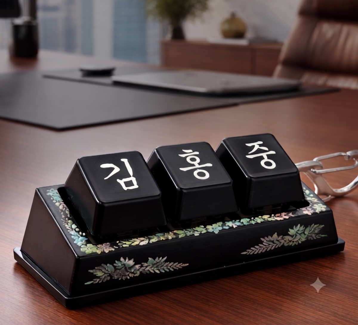 [FOR ATINY] CUSTOM ATEEZ BIAS KOREAN NAME MOP PATTERN KEYCAP KEYRING - COKODIVE