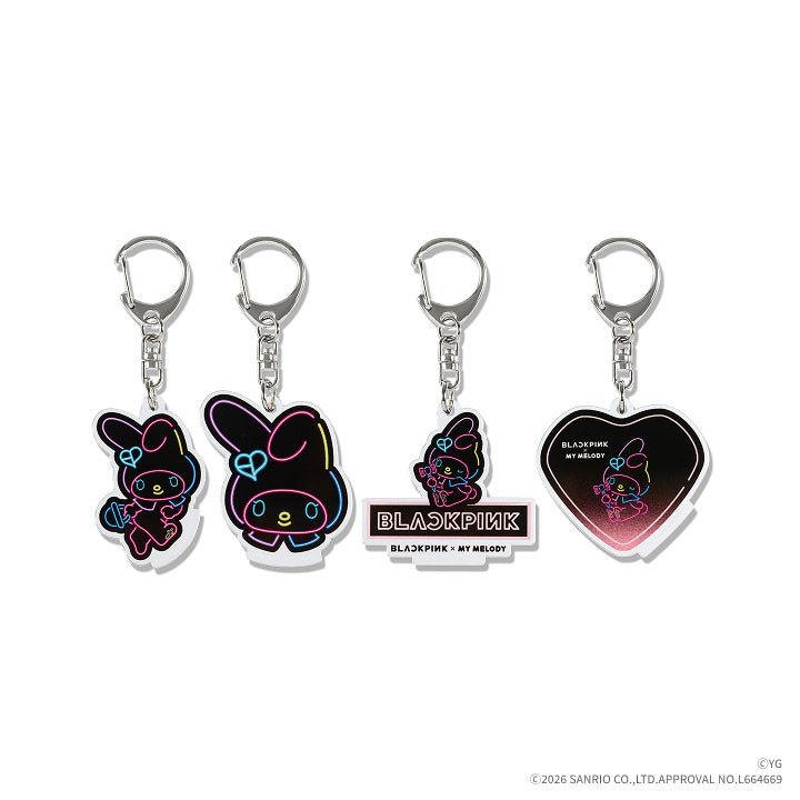 BLACKPINK - BLACKPINK X MY MELODY OFFICIAL MD NEON ACRYLIC KEY HOLDER (RANDOM) - COKODIVE