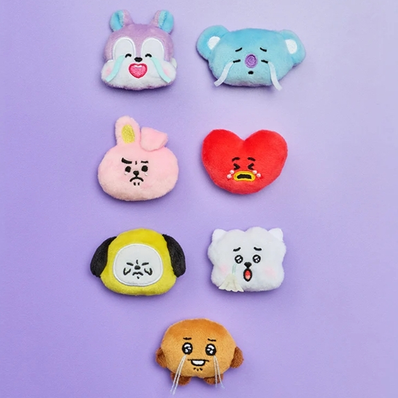 BT21 - TODAY'S MOOD BOO-HOO FACE PLUSH BROOCH - COKODIVE