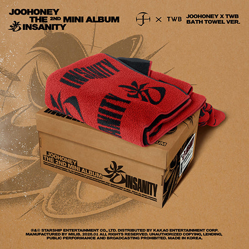 MONSTA X JOOHONEY - INSANITY 2ND MINI ALBUM JOOHONEY X TWB BATH TOWEL VER - COKODIVE