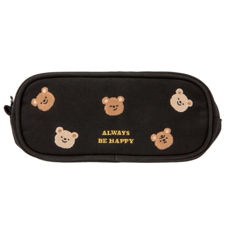 BEAR EMBROIDERED MULTI POUCH BLACK - COKODIVE