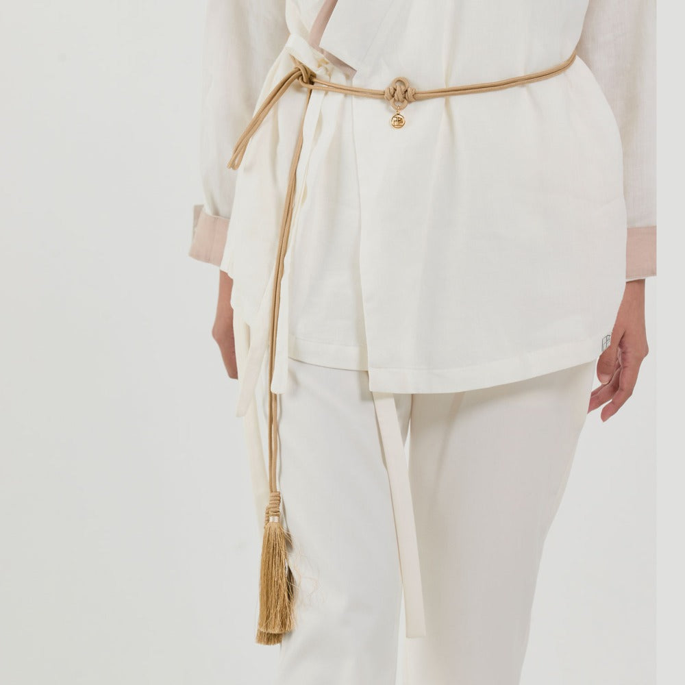 [BTS JUNG KOOK PICK] GWIDORAE KNOT TASSEL BELT MINI [BEIGE] - COKODIVE