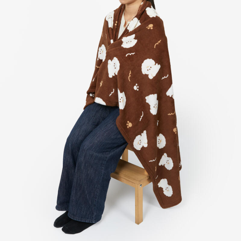 BICHON LARGE LAP BLANKET BROWN - COKODIVE