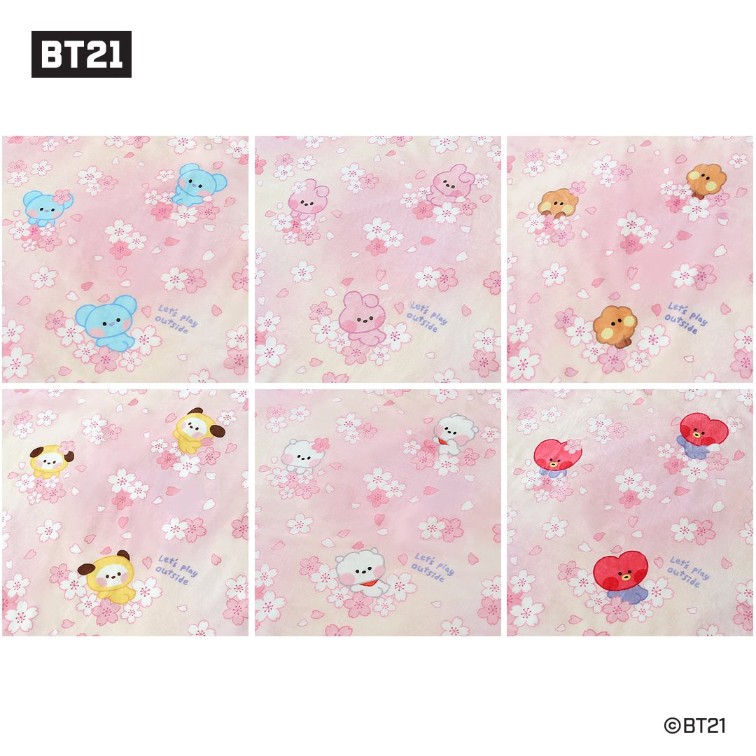 BT21 - CHERRY BLOSSOM MININI BLANKET - COKODIVE
