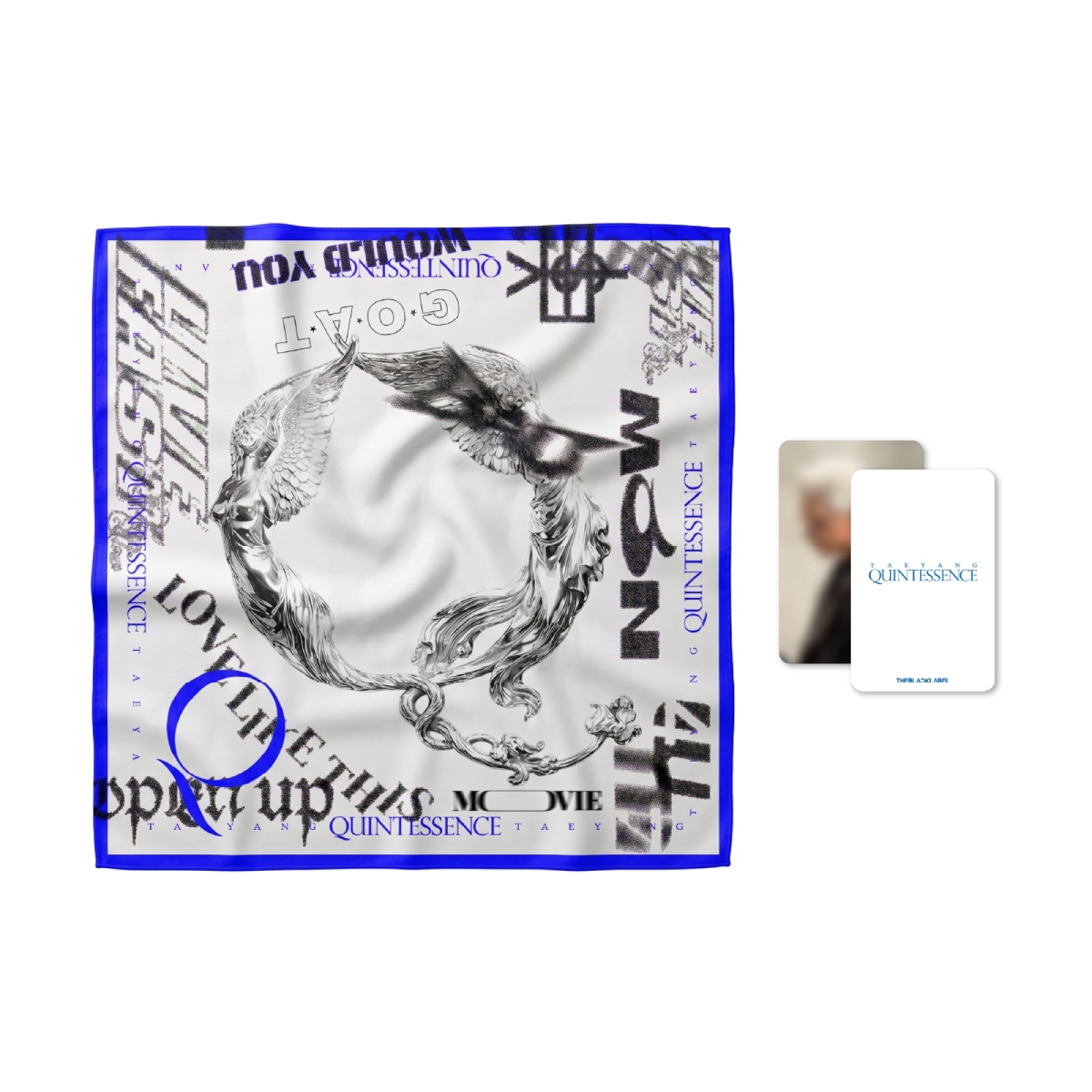 TAEYANG - QUINTESSENCE OFFICIAL MD BLUE SCARF SET - COKODIVE