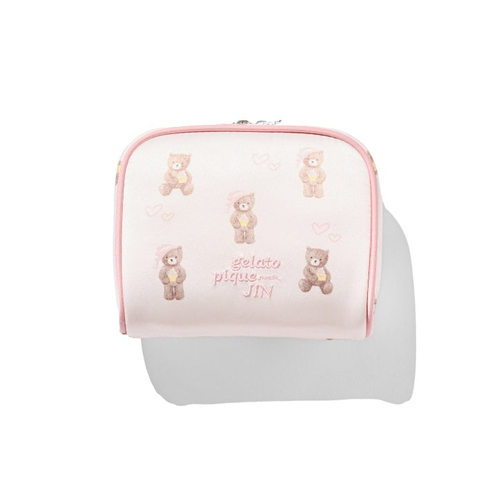 BTS - GELATO PIQUE MEETS JIN OFFICIAL MD BEAR PATTERN POUCH (PINK) - COKODIVE
