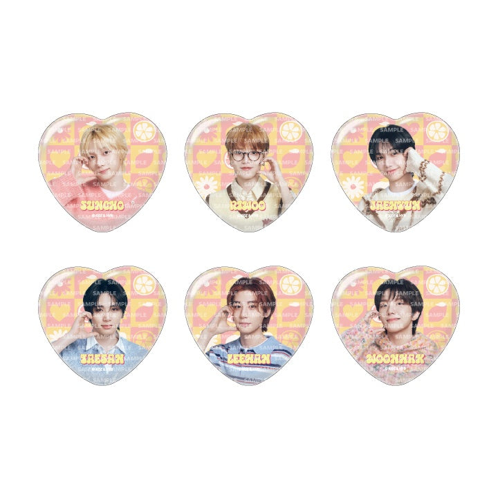BOYNEXTDOOR - BOYNEXDOOR CAFE 2026 JAPAN OFFICIAL MD HEART CAN BADGE A (RANDOM) - COKODIVE