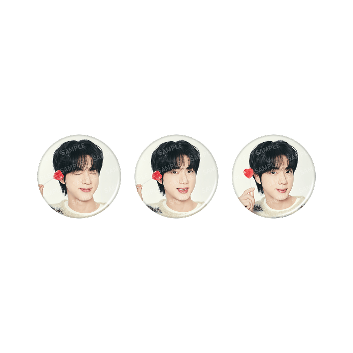BTS JIN - RUNSEOKJIN OFFICIAL MD CAN BADGE SET (PHOTO VER.)