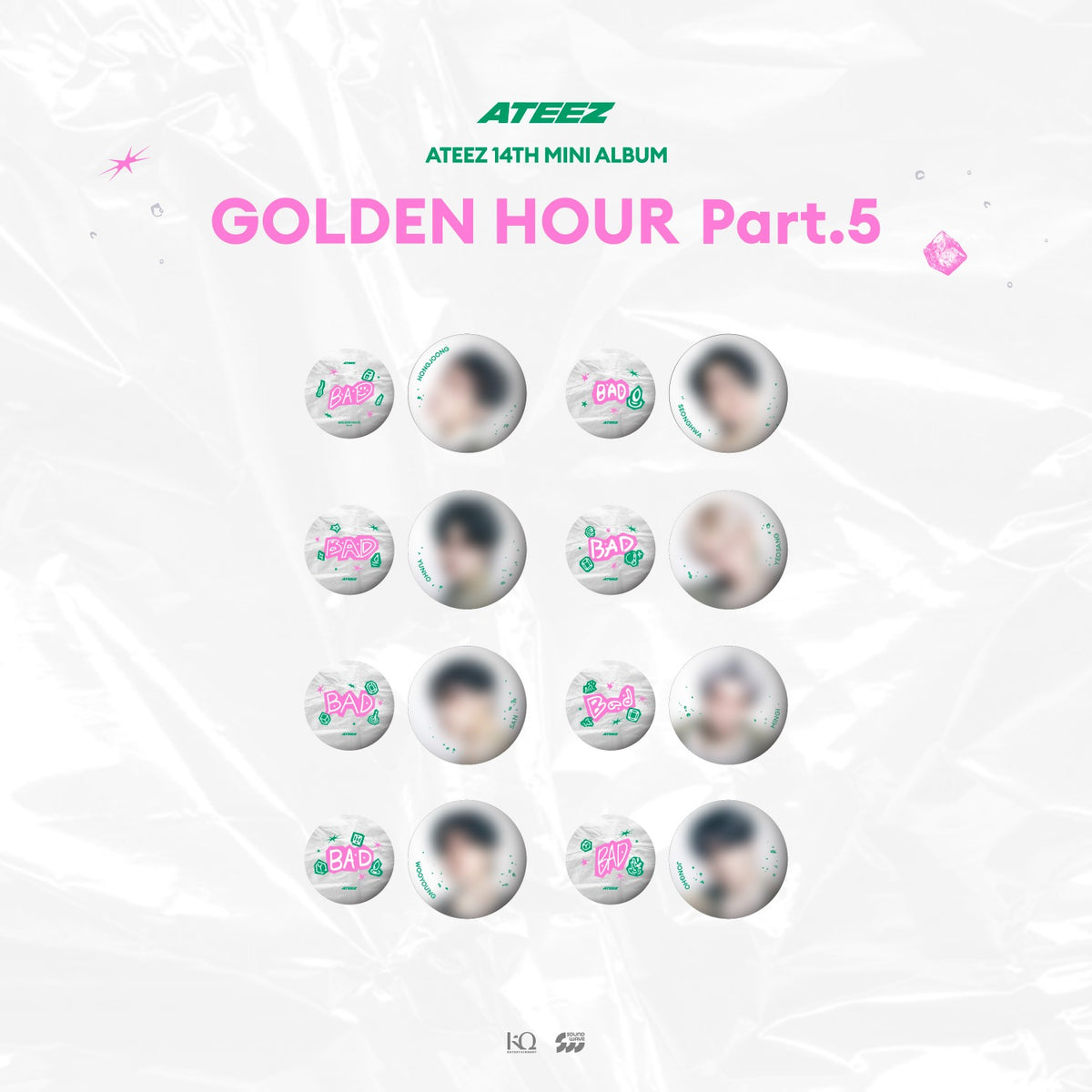 ATEEZ - GOLDEN HOUR : PART.5 POP UP OFFICIAL MD CAN BADGE SET - COKODIVE