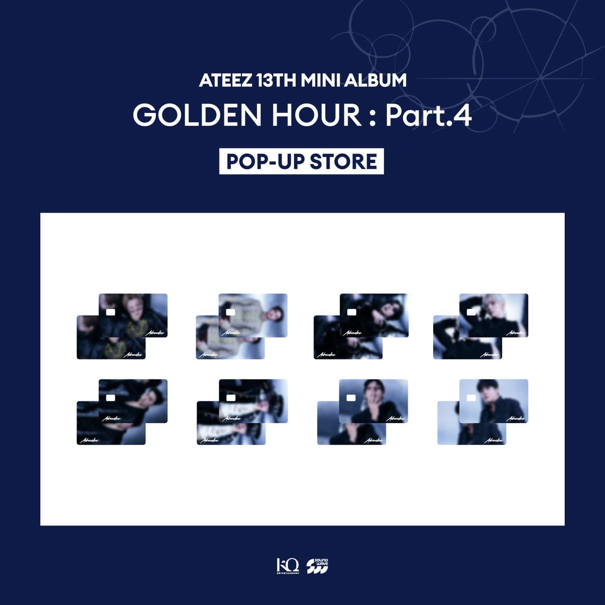 ATEEZ - GOLDEN HOUR : PART.4 POP UP OFFICIAL MD CARD COVER STICKER - COKODIVE