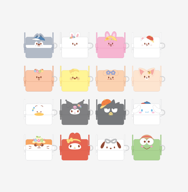 STRAY KIDS - SKZOO X SANRIO CHARACTERS OFFICIAL MD CARD WALLET CROSS BAG - COKODIVE