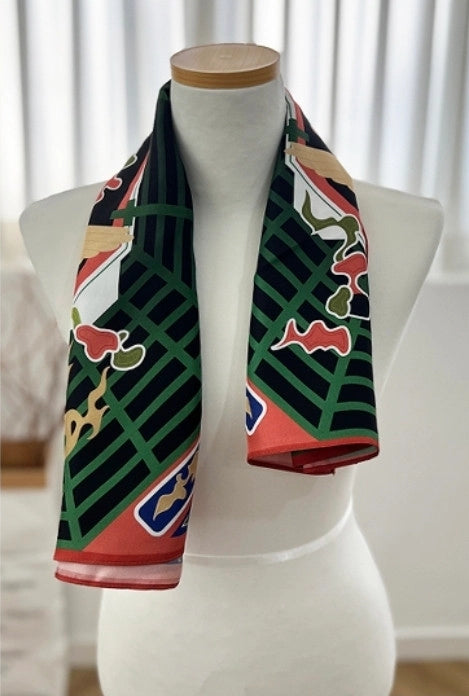 CHANGDEOKGUNG PALACE INJEONGJEON HALL BOGAE CEILING SILK SCARF - COKODIVE