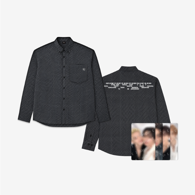 STRAY KIDS - RUN IT WORLD TOUR IN SEOUL OFFICIAL MD CHECK SHIRT - COKODIVE