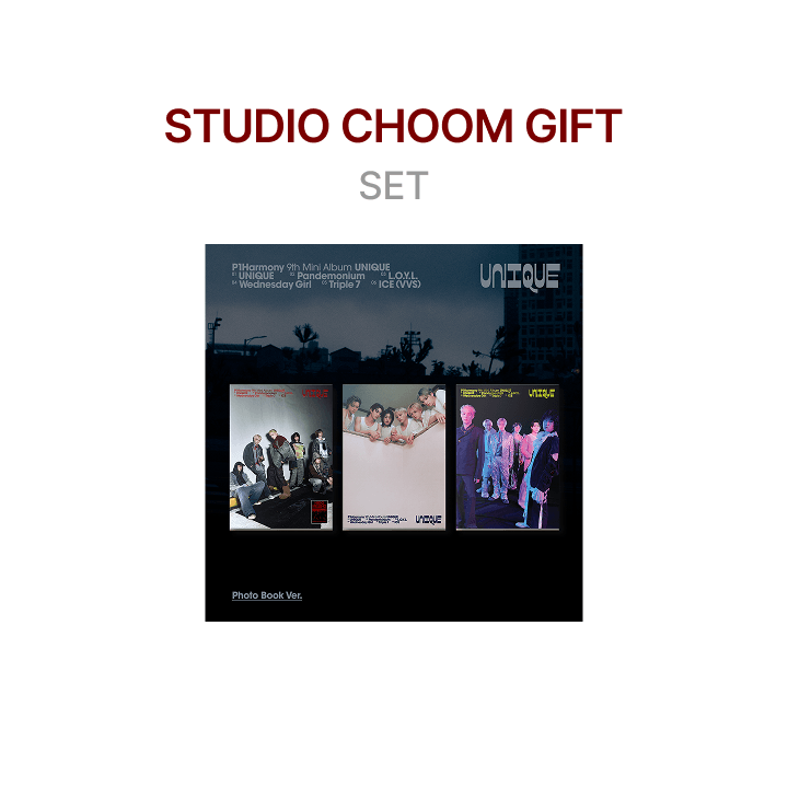 P1HARMONY - UNIQUE! 9TH MINI ALBUM STUDIO CHOOM GIFT PHOTOBOOK VER SET - COKODIVE