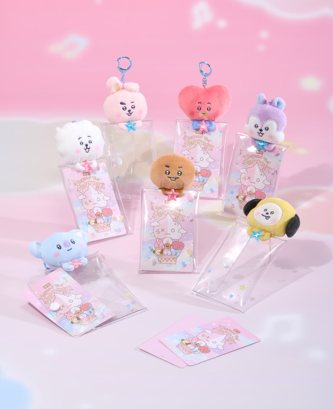 BT21 - BEYOND THE JOURNEY CLEAR PLUSH POUCH KEYRING - COKODIVE