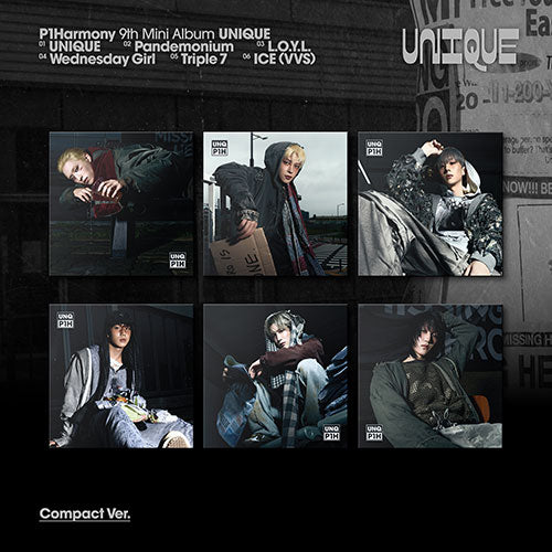 P1HARMONY - UNIQUE! 9TH MINI ALBUM FNC STORE GIFT COMPACT VER SET - COKODIVE