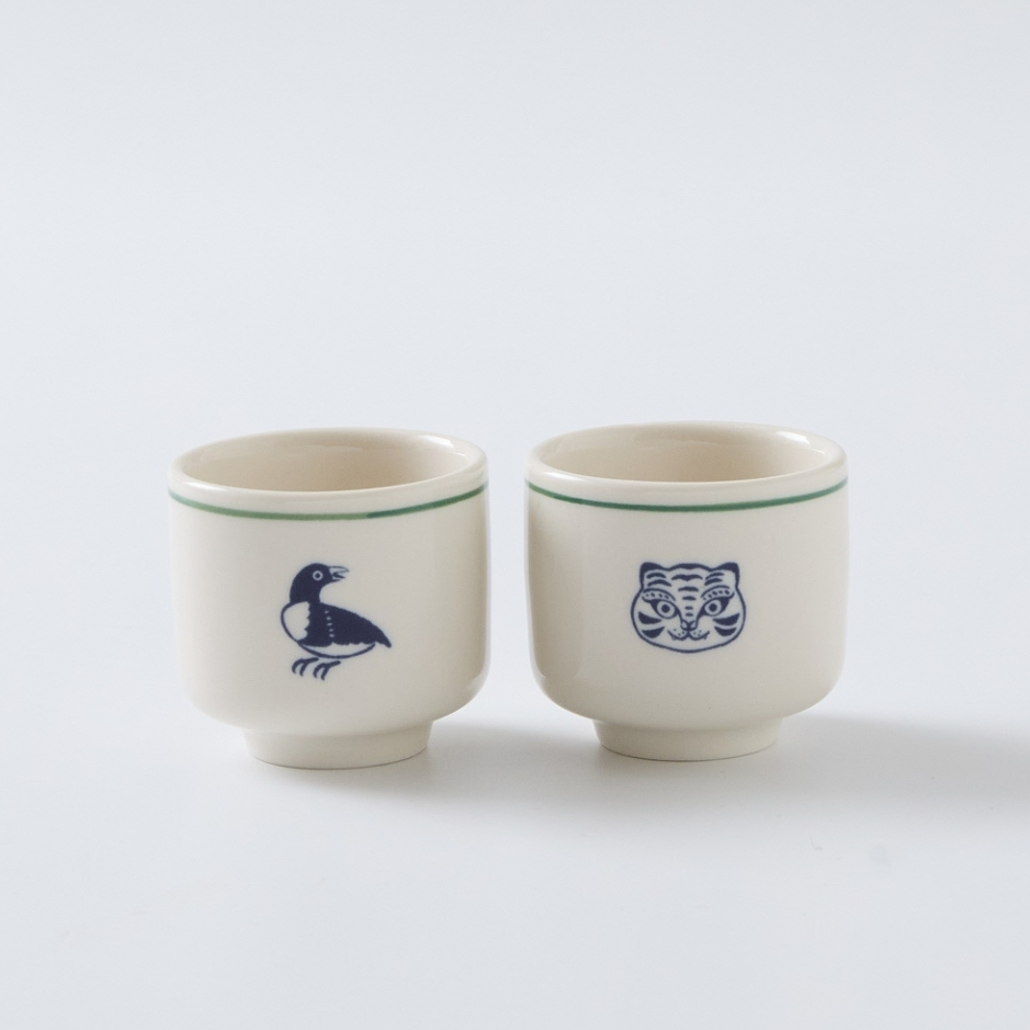 KOREAN FOLK PAINTING SOJU CUP SET (2PCS) - COKODIVE