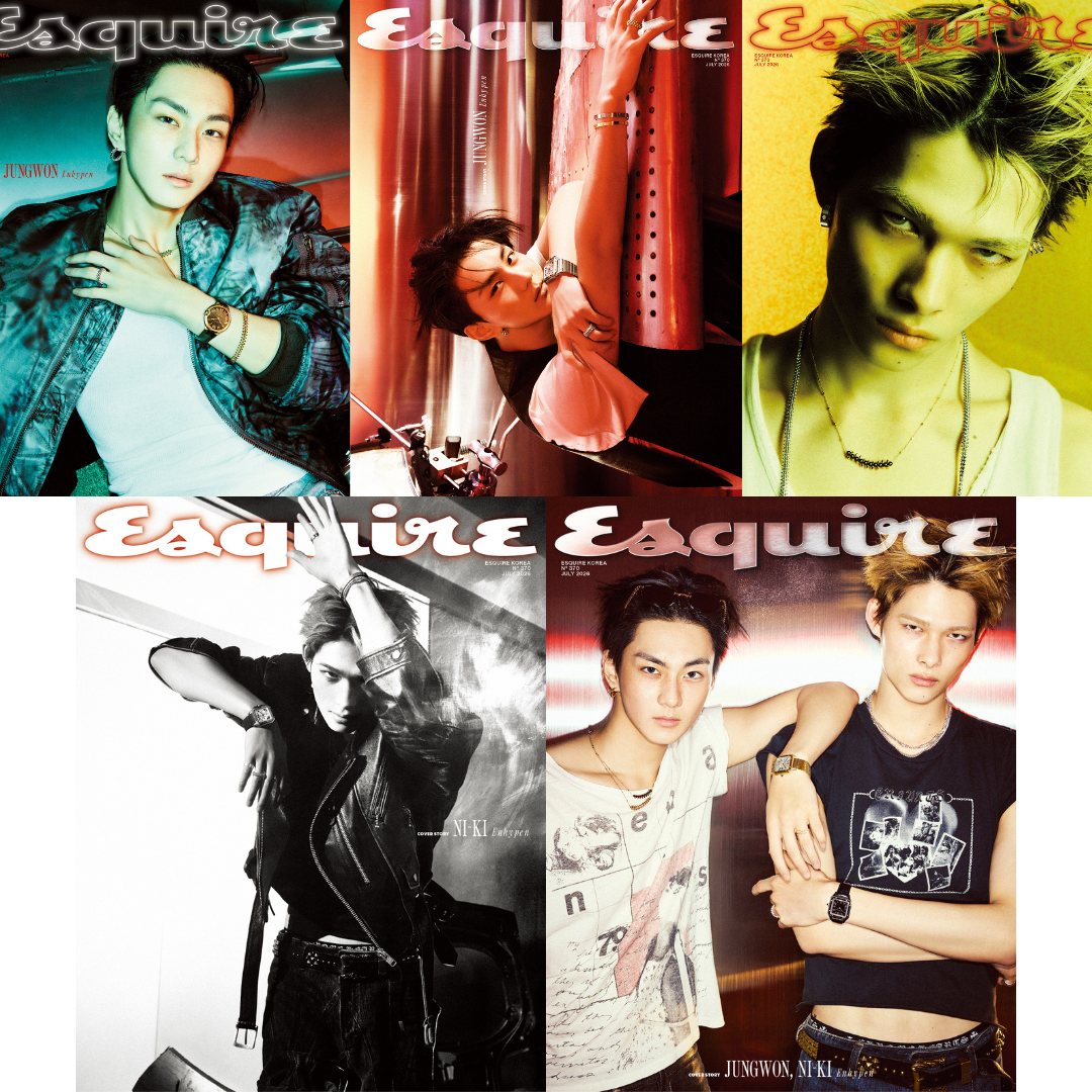 ENHYPEN JUNGWON & NI-KI - ESQUIRE MAGAZINE 2026 JULY ISSUE COVER SET - COKODIVE