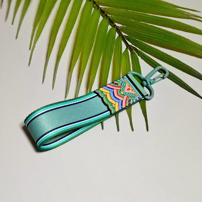 DANCHEONG STRAP KEYRING BEAD FLOWER HEAD MOTIF DANCHEONG