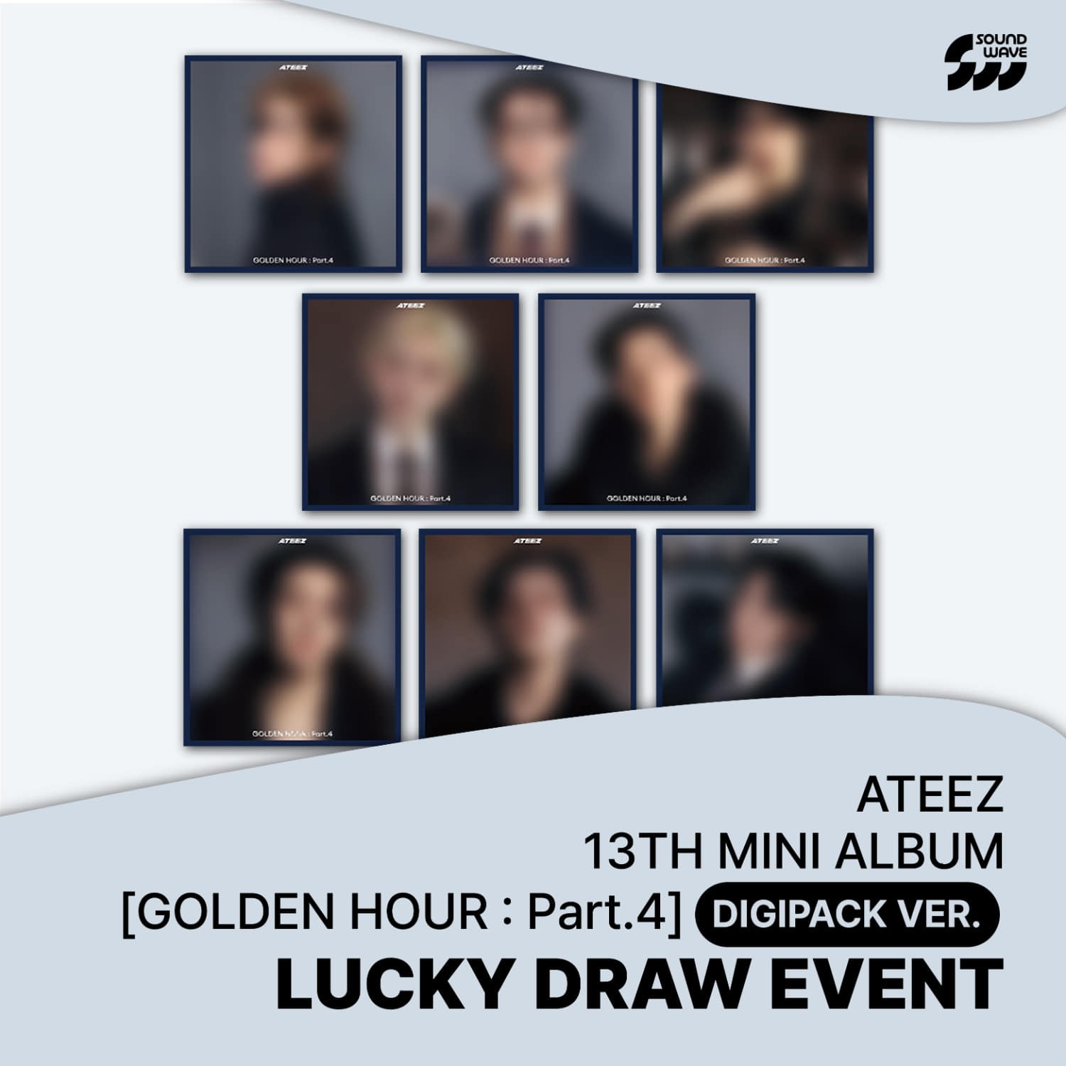 ATEEZ - GOLDEN HOUR : PART.4 MINI 13TH ALBUM SOUNDWAVE LUCKY DRAW EVENT DIGIPACK RANDOM - COKODIVE