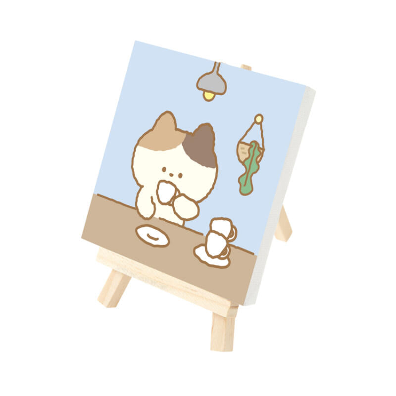 DIY PAINTING COFFEE CAT CANVAS - COKODIVE