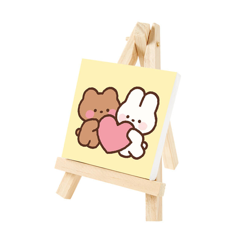 DIY PAINTING HEART BEAR BUNNY CANVAS - COKODIVE